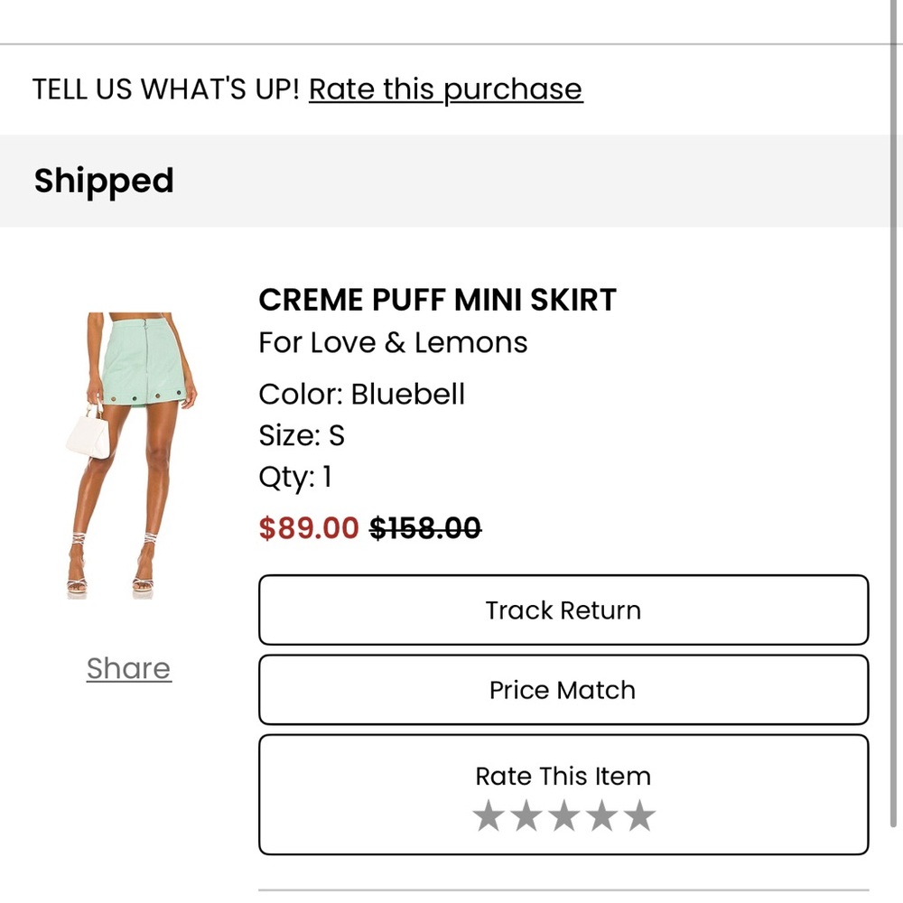 For Love And Lemons Bluebell Mini Skirt